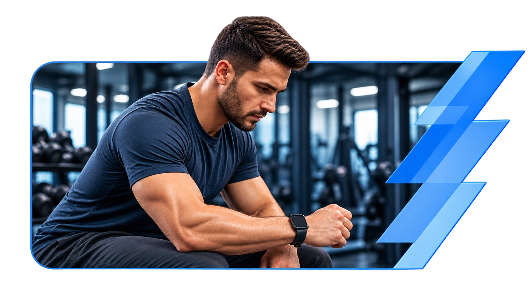Man with fitness tracker in gym