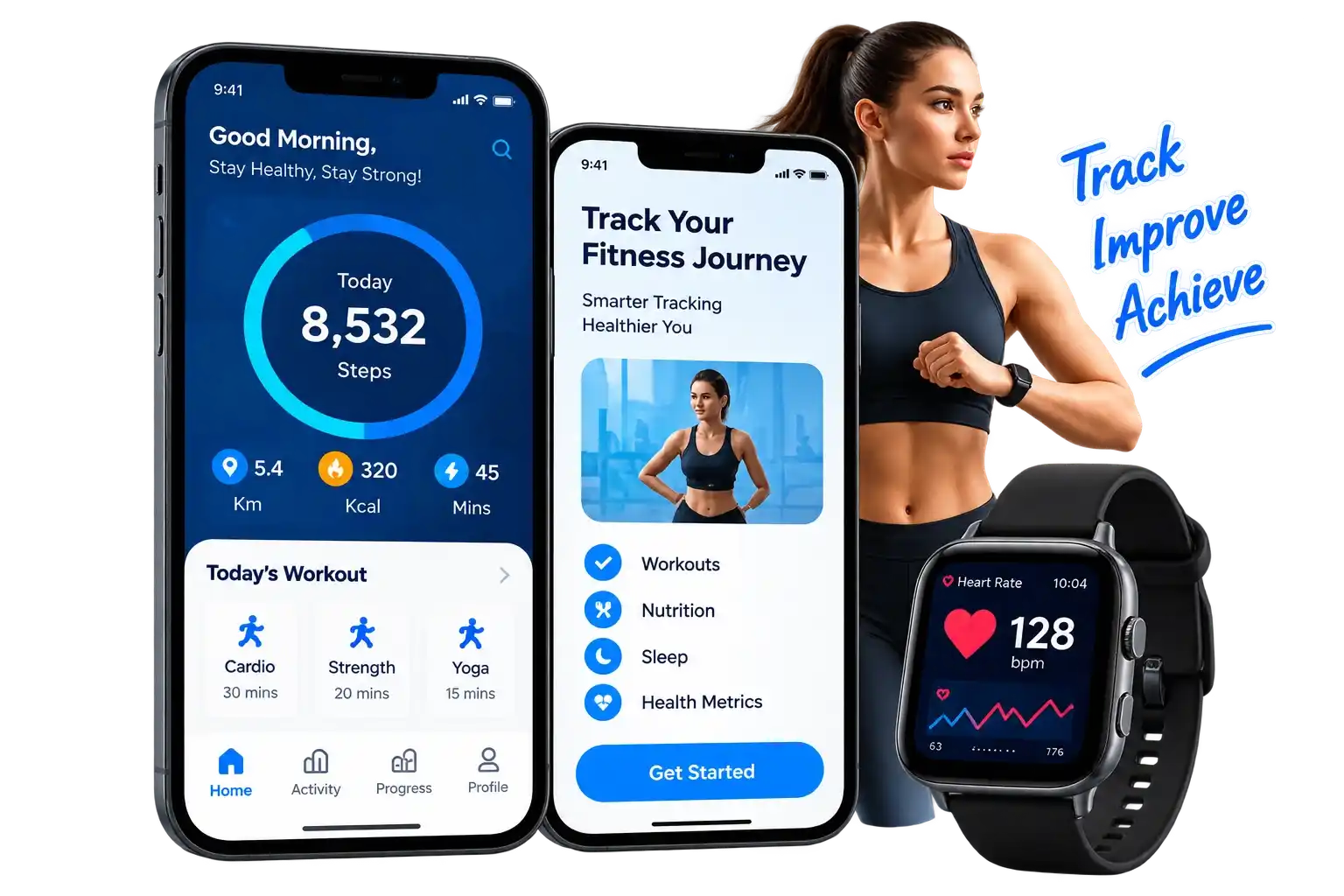 Fitness Tracking App Development Mockup